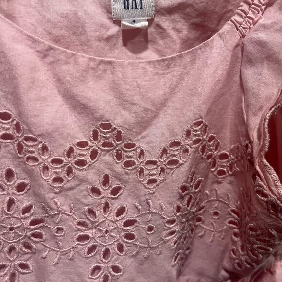BABY GAP FLUTTER SLEEVE EYELET LACE PASTEL PINK TODDLER DRESS 4 - Picture 8 of 8